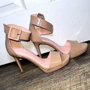 Nude Women’s Heel with Ankle Straps